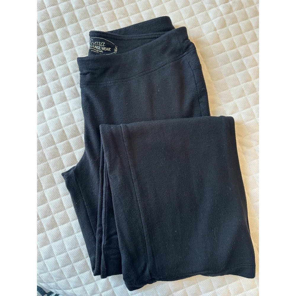 Soma Live Lounge Wear Black Modal Blend Straight Leg Pants Women Medium yoga